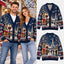 Personalized Couple Name Parisian Winter Christmas Knitted Cardigan, Cozy Winter Outfit Sweater