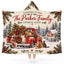 Personalized Christmas Wearable Hooded Blanket - Custom Family Name Vintage Truck & Dog Cat Snow Scene Throw Blanket