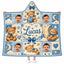 Personalized Custom Photo Baby Hooded Blanket, Teddy Bear Blue Gingham Boys Gift