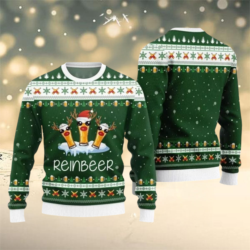 Reinbeer Ugly Christmas Sweater Funny Gifts For Christmas Best Jumpers For Beer Lovers