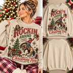 Western Christmas Sweatshirt Rockin Around The Christmas Tree Cowboy Horse Pullover