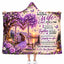 To My Wife Hooded Blanket, Purple Floral Heart Tree Swing Anniversary Gift
