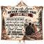 Personalized To My Wife Hooded Blanket, Rustic Mountain Lake Soulmate Gift