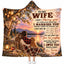 Personalized To My Wife Hooded Blanket, Romantic Sunset Lake Dog Anniversary Gift