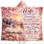 To My Wife Hooded Blanket, Romantic Swan Lake Cherry Blossom Anniversary Gift