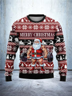 Santa Weightlifting Ugly Christmas Sweater Funny Xmas Sweaters Gifts For Gym Lovers