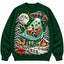 Santa Claus UFO Abduction Sweatshirt Funny Alien Christmas Graphic Pullover
