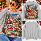 Vintage Santa's Winter Spirit Sweatshirt, Retro Santa Claus Dog Snowy Nights Ugly Sweater