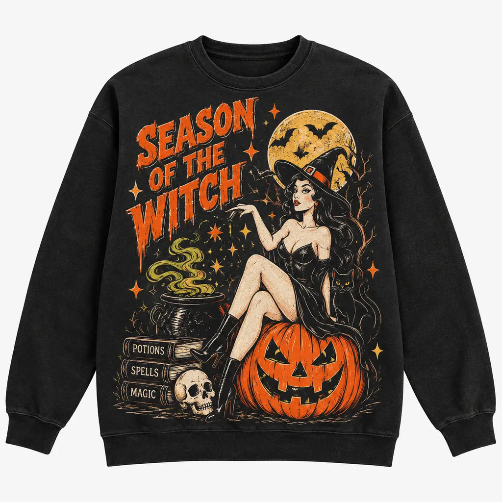 Season of the Witch Halloween Sweatshirt, Winter Sweater Outfit