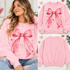 Customized Name Pink Ribbon Watercolor Aesthetic Sweatshirt