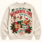 Daily Caffeine Club Christmas Sweatshirt, Funny Gingerbread Coffee Lover Ugly Sweater