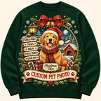 Custom Dog Photo Christmas Sweatshirt, Retro Santa Paws Golden Retriever Ugly Sweater