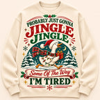 Funny Jingle Jingle Im Tired Christmas Sweatshirt, Vintage Christmas Goose Duck Ugly Sweater