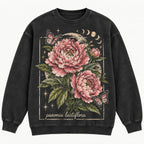 Vintage Peony Floral Sweatshirt, Christmas Sweater Gifts For Women