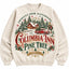 Vintage Columbia Inn Pine Tree Vermont Sweatshirt, White Christmas Red Truck Cabin Sweater