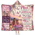 To My Niece Hooded Blanket, Love Your Aunt Floral Sunset Encouragement Gift