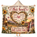 Personalized Whenever You Touch This Heart Hooded Blanket, Family Love Gift