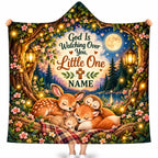 Personalized God Is Watching Over You Hooded Blanket, Christian Baby Gift