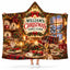 Personalized Christmas Table Guide Hooded Blanket - Holiday Feast Dining Fleece Throw