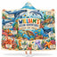 Personalized Kids Ocean Animals Hooded Blanket - Sea Life Whale Shark Turtle Educational Fleece Blanket Gift