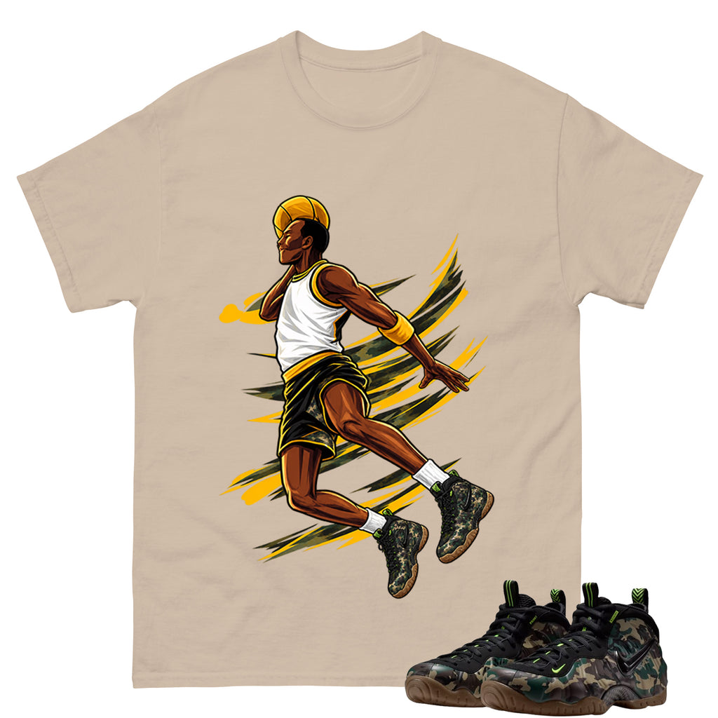 Air Ball Shirt To Match Air Foamposite Pro Black Camo Unisex Cotton Graphic Tee