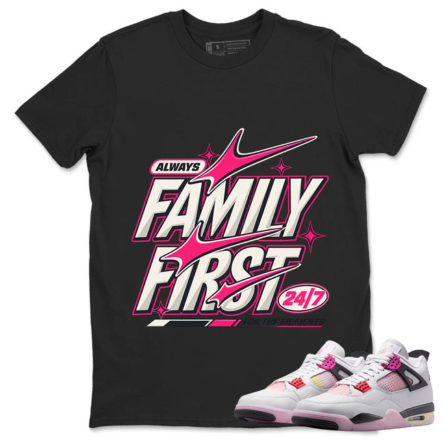 Alway Family First Shirt To Match Air Jordan 4 Comic Unisex Cotton Graphic Tee Hover Image