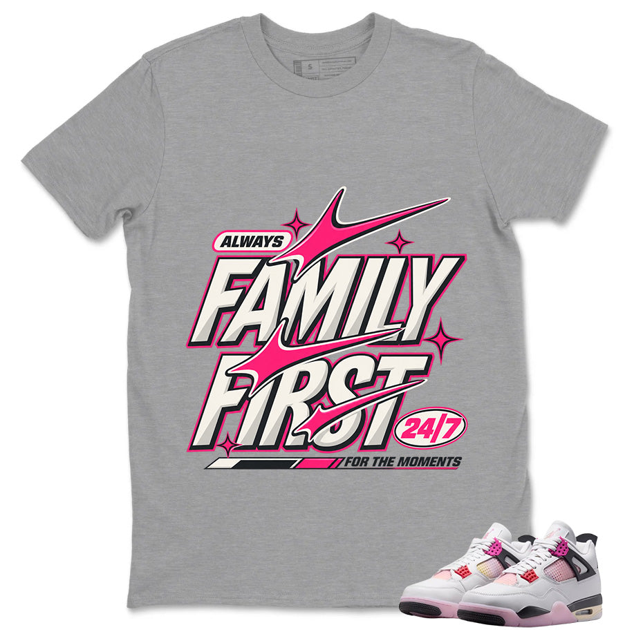 Alway Family First Shirt To Match Air Jordan 4 Comic Unisex Cotton Graphic Tee