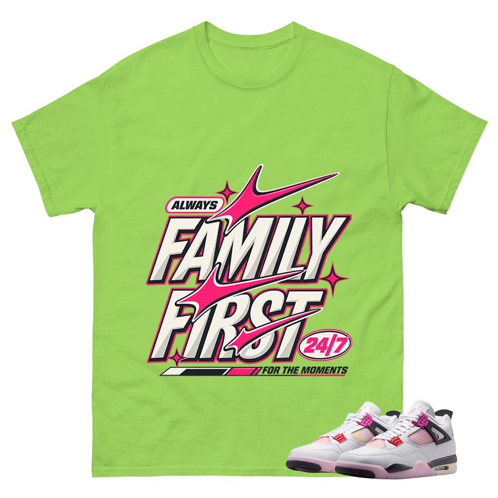Alway Family First Shirt To Match Air Jordan 4 Comic Unisex Cotton Graphic Tee