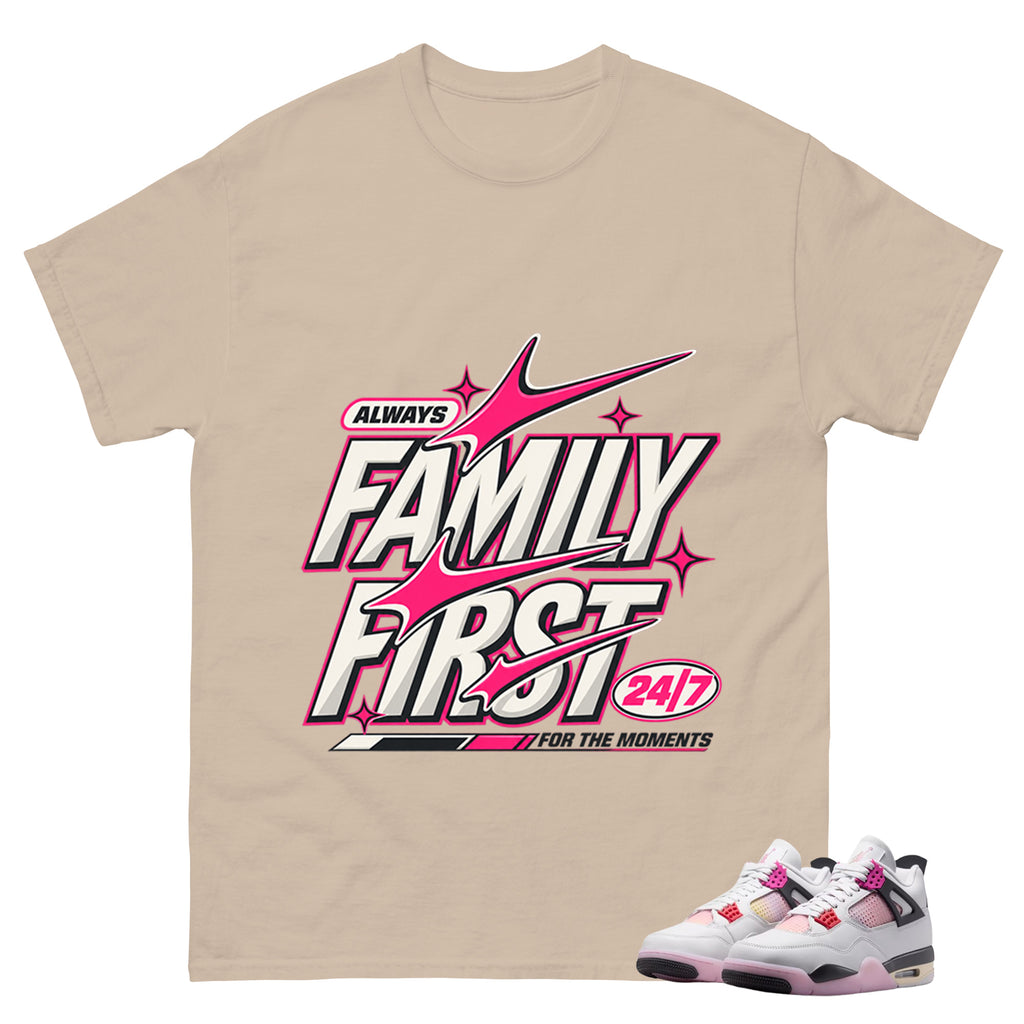 Alway Family First Shirt To Match Air Jordan 4 Comic Unisex Cotton Graphic Tee