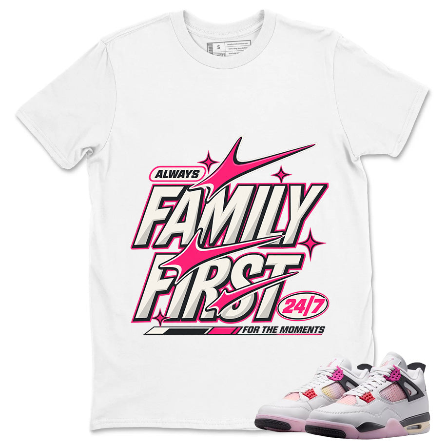 Alway Family First Shirt To Match Air Jordan 4 Comic Unisex Cotton Graphic Tee