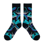 Aqua 2015 Sneaker Match Socks – Air Jordan 8 Retro Inspired Mid-Cut Crew Socks