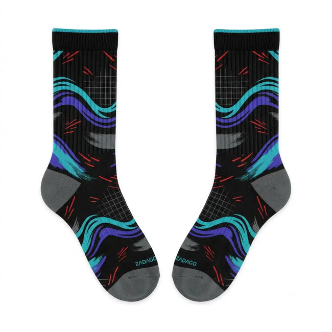 Aqua 2025 Sneaker Match Socks – Air Jordan 8 Retro Inspired Mid-Cut Crew Socks Hover Image