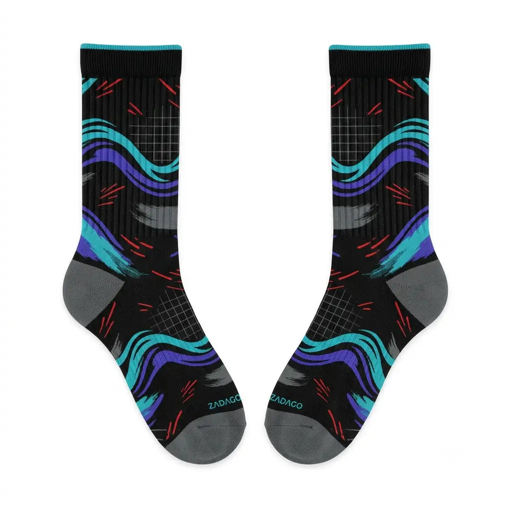 Aqua 2025 Sneaker Match Socks – Air Jordan 8 Retro Inspired Mid-Cut Crew Socks