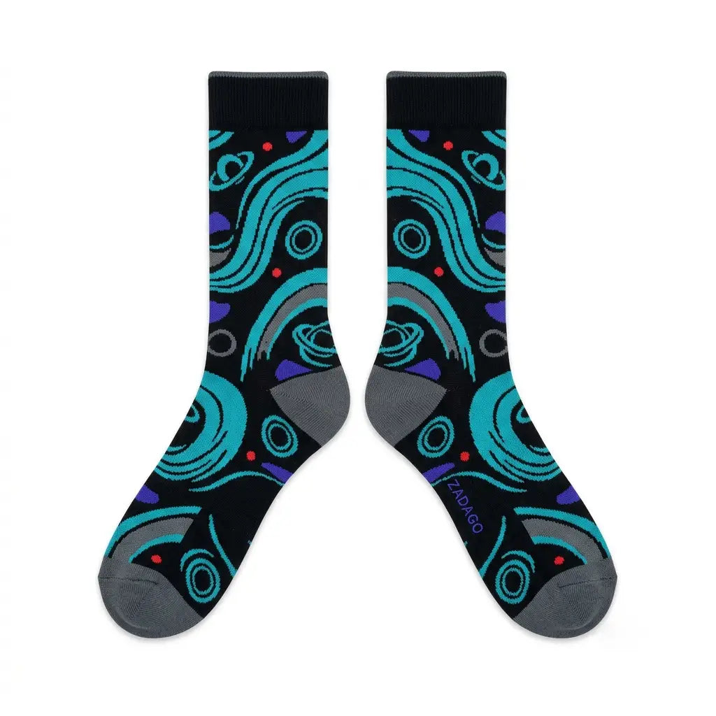 Aqua GS 2025 Sneaker Match Socks – Air Jordan 8 Retro Inspired Mid-Cut Crew Socks