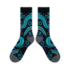 Aqua GS 2025 Sneaker Match Socks – Air Jordan 8 Retro Inspired Mid-Cut Crew Socks