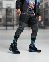 Aqua GS 2025 Sneaker Match Socks – Air Jordan 8 Retro Inspired Mid-Cut Crew Socks