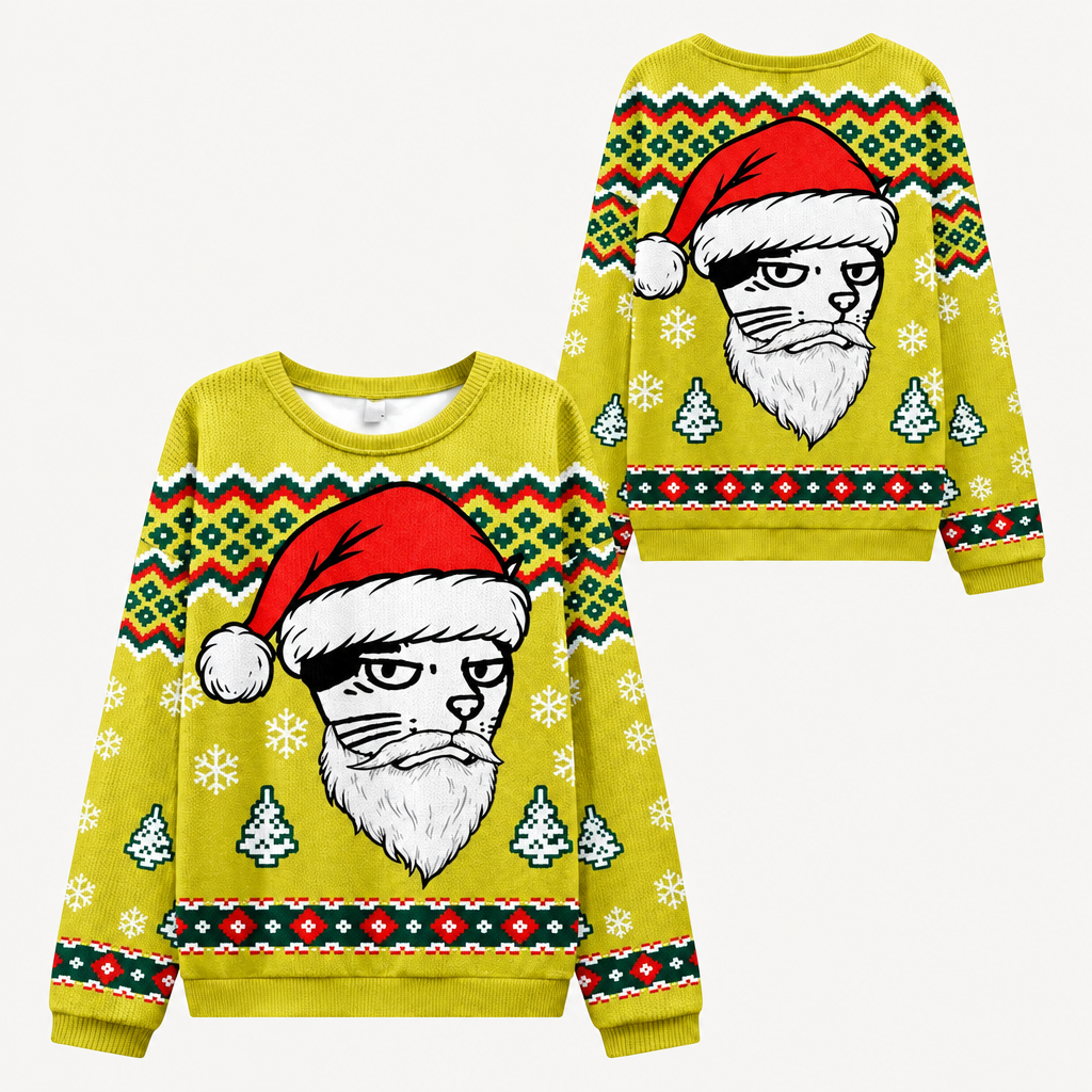 Bản nâng chất lượng của ảnh áo sweater Santa Cat