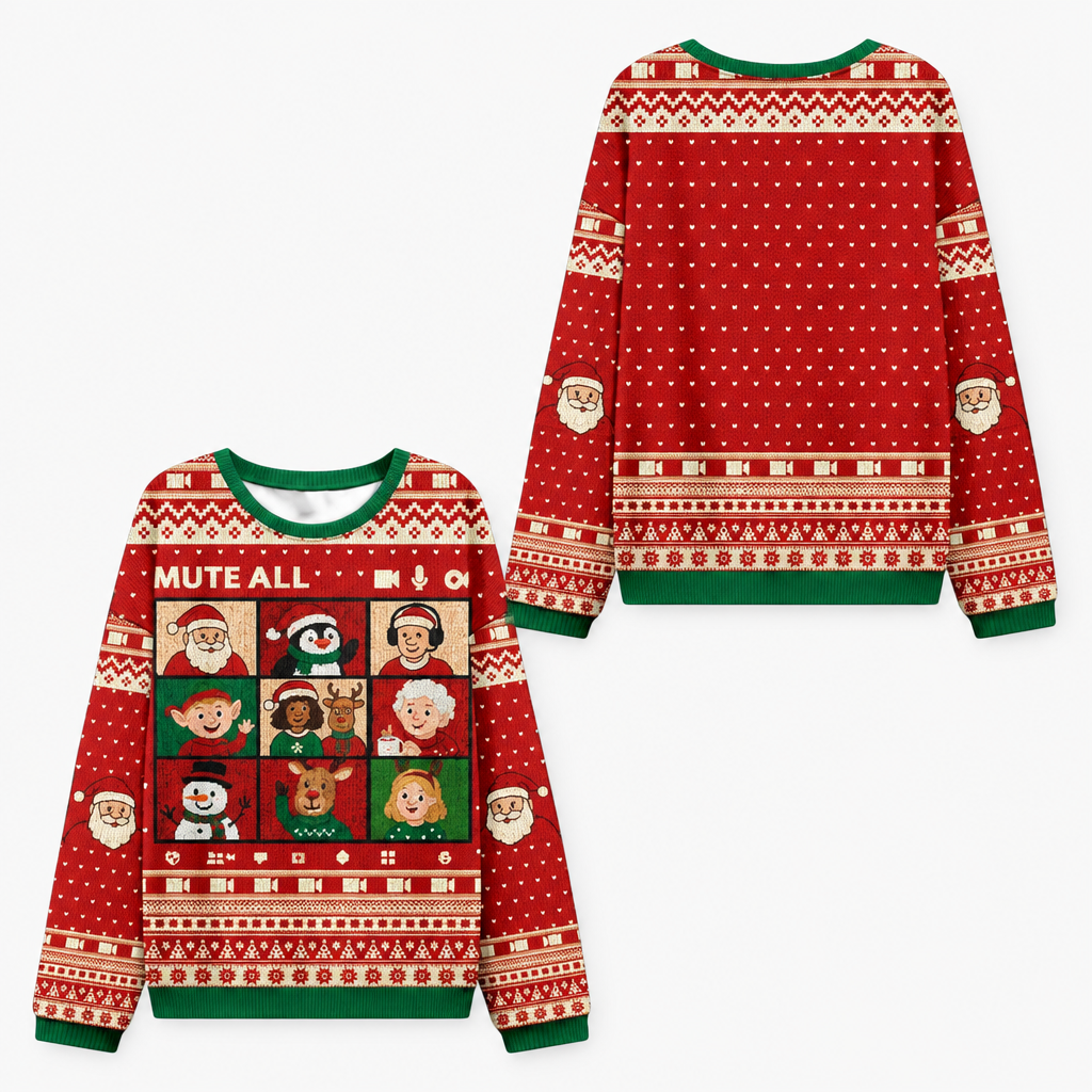 Bản nâng chất lượng của ảnh áo sweater Santa Meeting Mute All