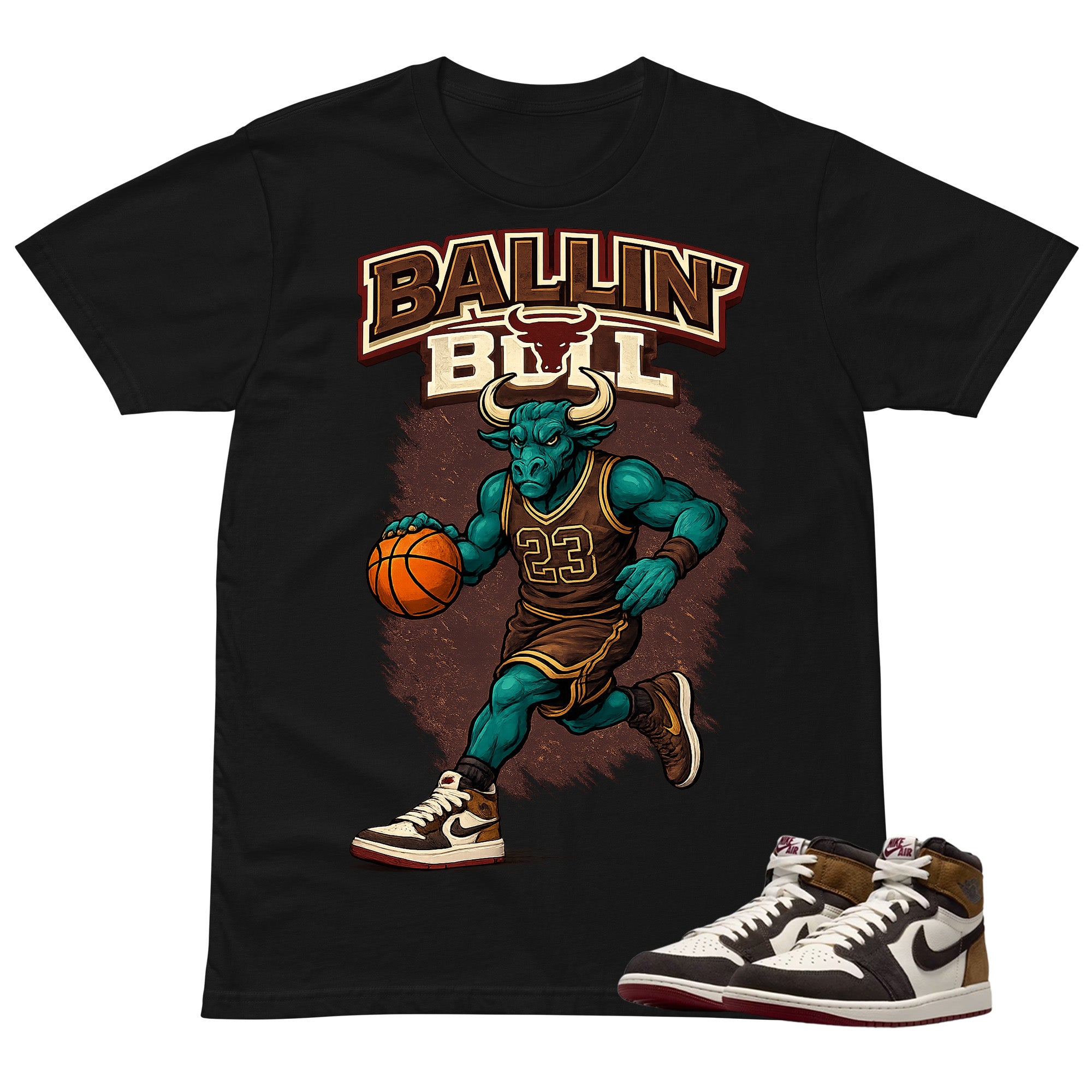 Ballin' Bull Shirt To Match Air Jordan 1 Love Letter Unisex Cotton Graphic Tee