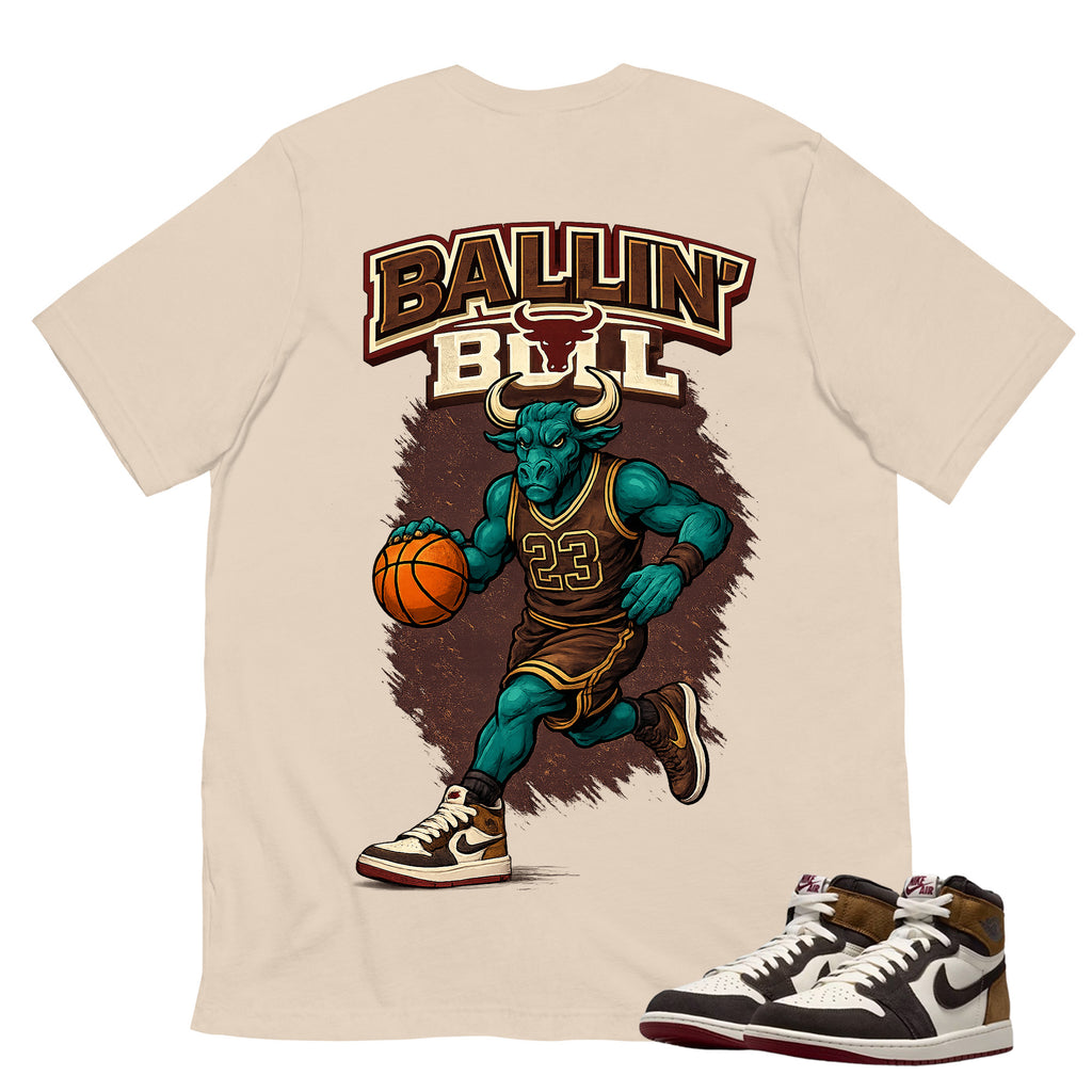 Ballin' Bull Shirt To Match Air Jordan 1 Love Letter Unisex Cotton Graphic Tee