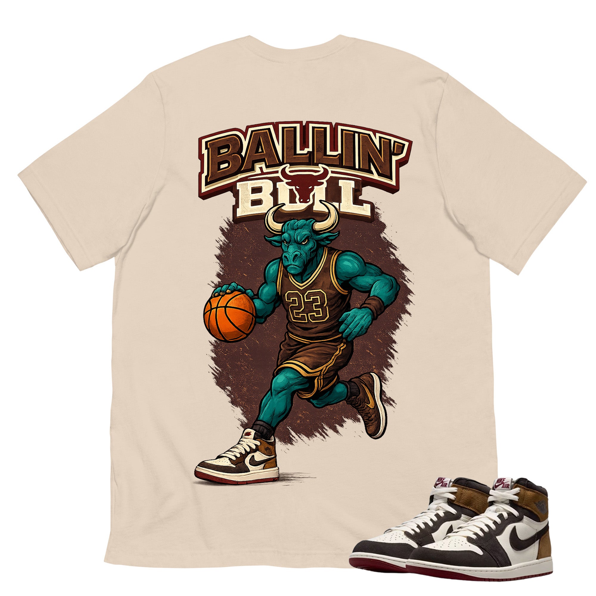 Ballin' Bull Shirt To Match Air Jordan 1 Love Letter Unisex Cotton Graphic Tee