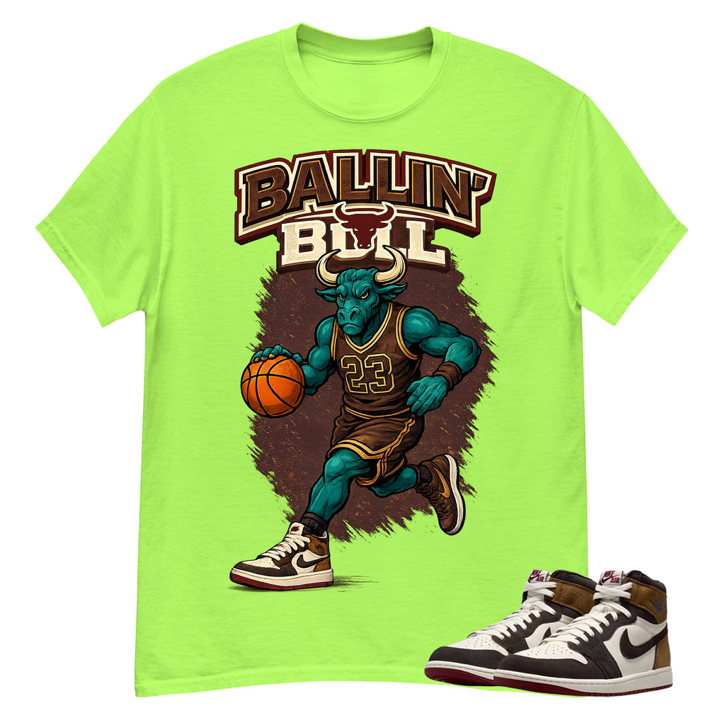 Ballin' Bull Shirt To Match Air Jordan 1 Love Letter Unisex Cotton Graphic Tee