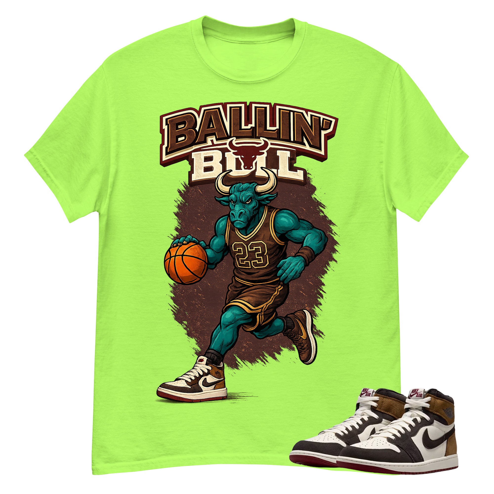 Ballin' Bull Shirt To Match Air Jordan 1 Love Letter Unisex Cotton Graphic Tee