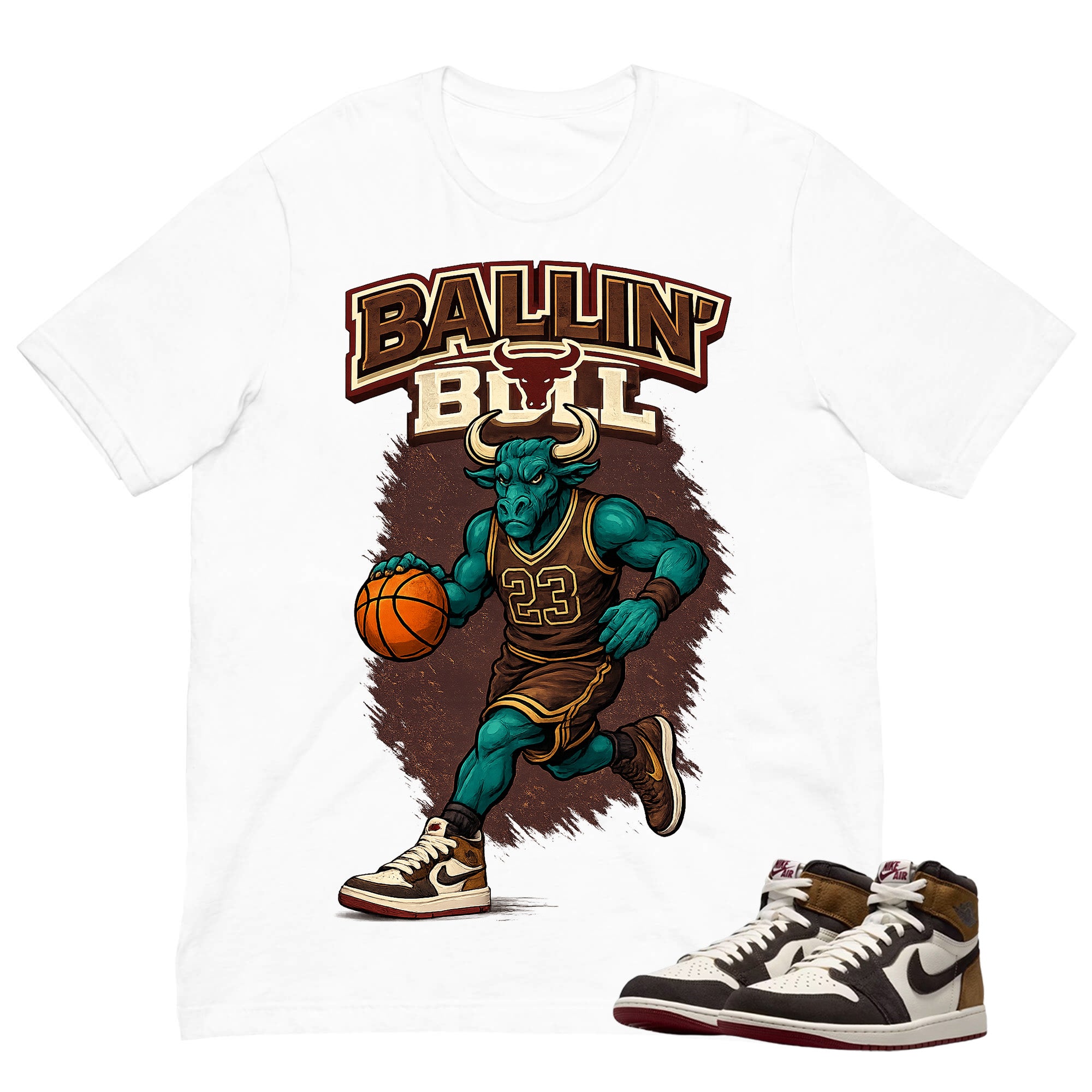 Ballin' Bull Shirt To Match Air Jordan 1 Love Letter Unisex Cotton Graphic Tee