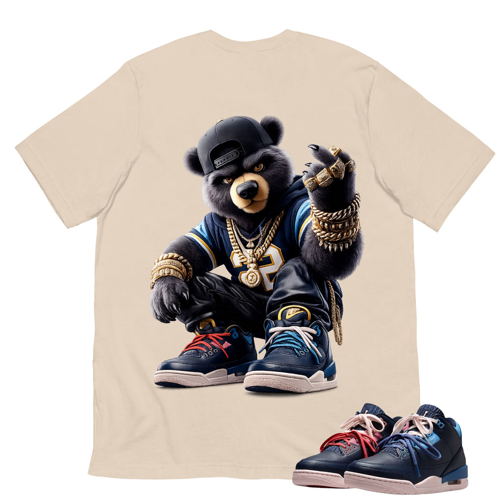 Bear King Shirt To Match Air Jordan 3 Sports Renaissance Unisex Cotton Graphic Tee