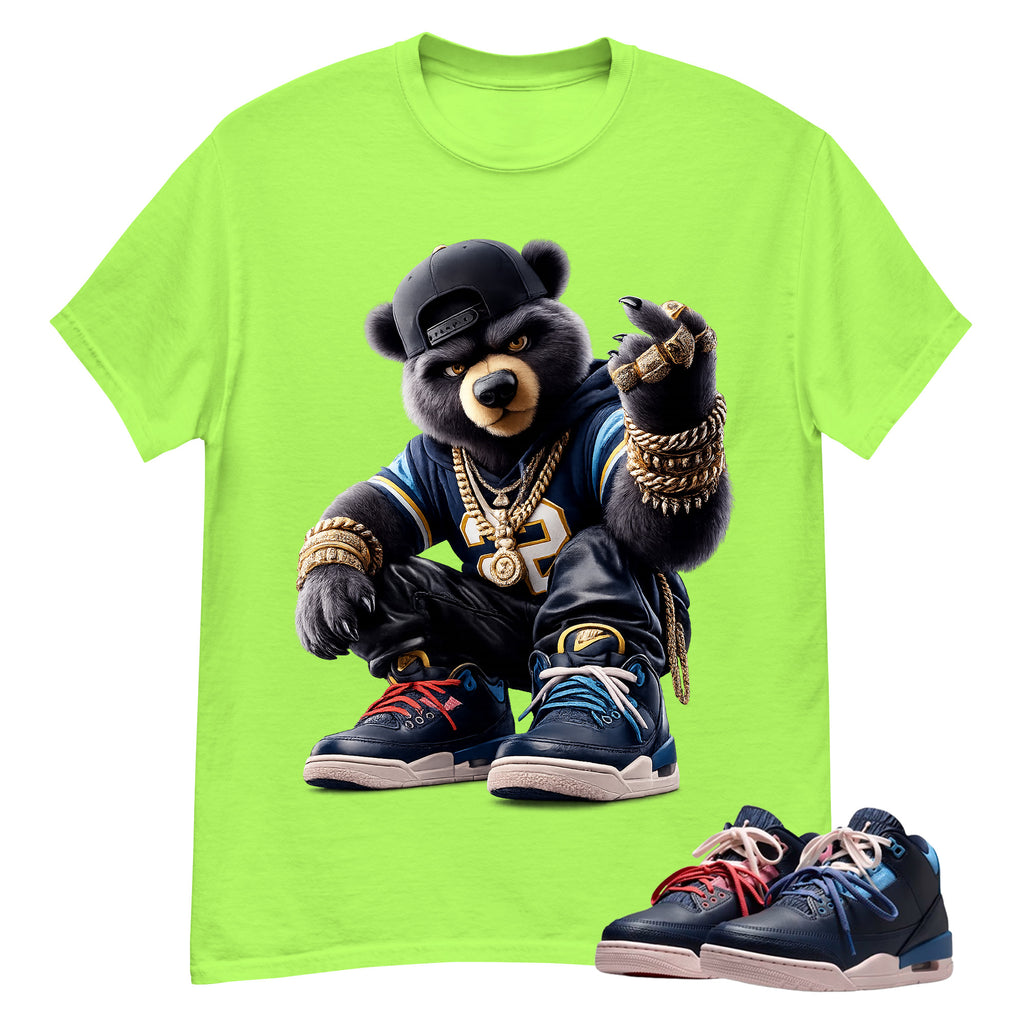 Bear King Shirt To Match Air Jordan 3 Sports Renaissance Unisex Cotton Graphic Tee