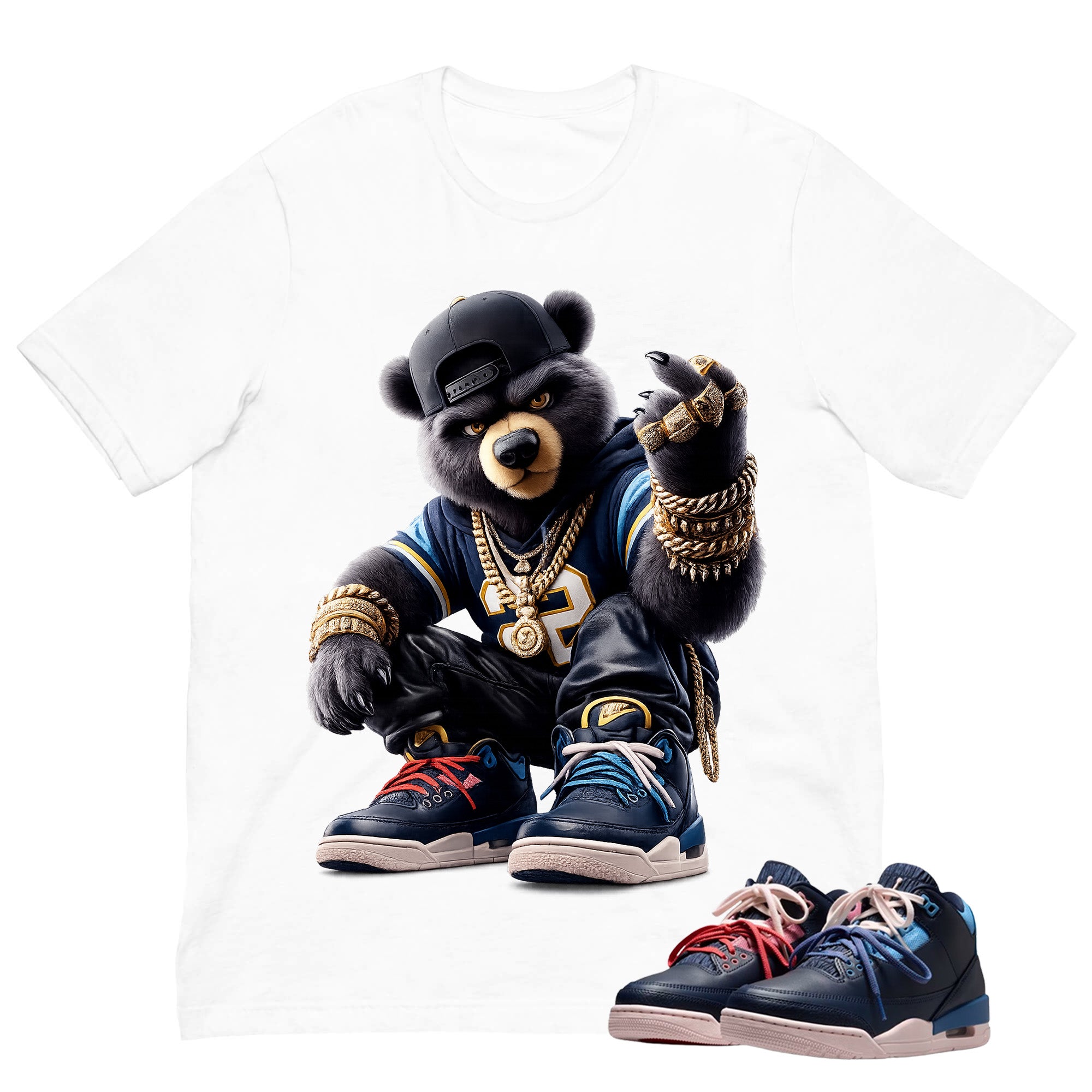 Bear King Shirt To Match Air Jordan 3 Sports Renaissance Unisex Cotton Graphic Tee