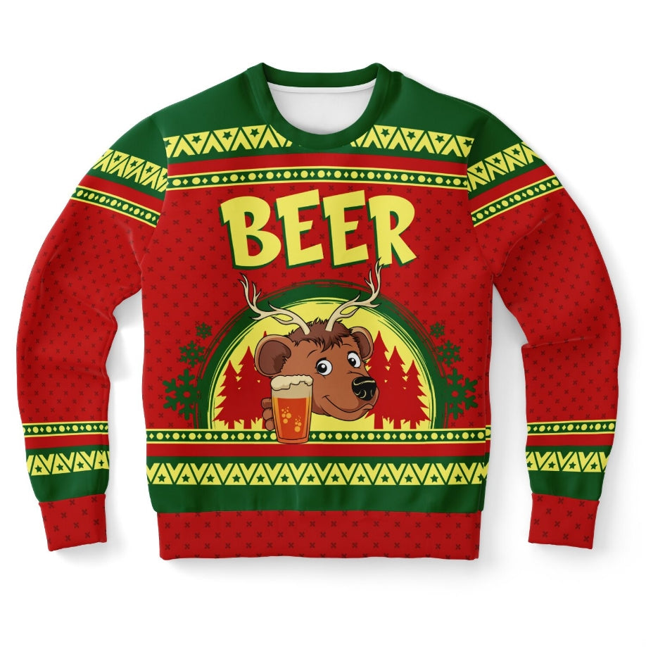 Beer Deer Christmas Sweatshirt A Christmas Sweater Gifts For Men - Zillykick