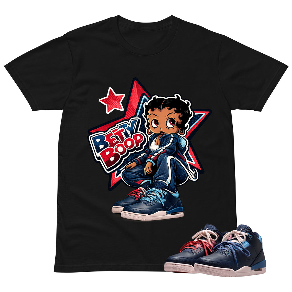 Betty Boop Star Shirt To Match Air Jordan 3 Sports Renaissance Unisex Cotton Graphic Tee
