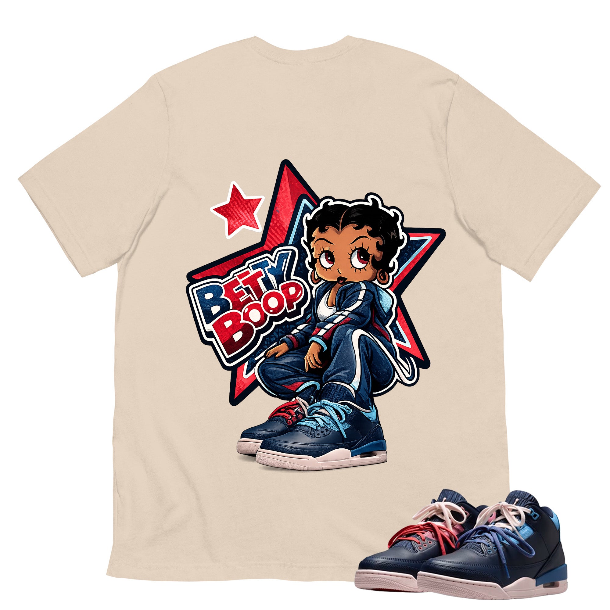 Betty Boop Star Shirt To Match Air Jordan 3 Sports Renaissance Unisex Cotton Graphic Tee